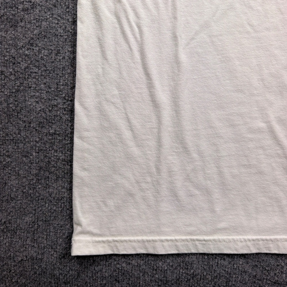 Patagonia Graphic T-Shirt Mens Medium Cream Blue Flying Fish Trident Slim Fit - Picture 8 of 15
